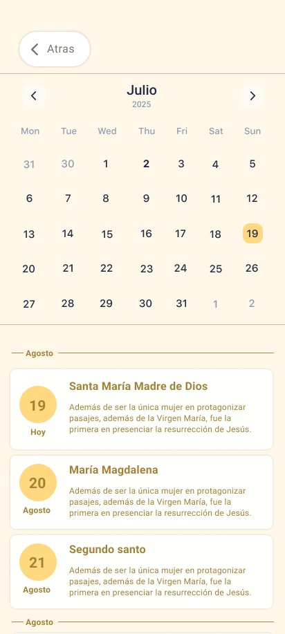 Vista previa de la app Palabras de Fe